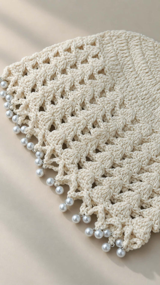 Pearl Crochet Beanie